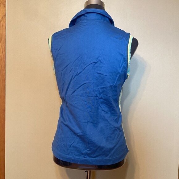 Y2K Preppy Vibes Grace Lane Collared Sleeveless Polo Top Blue Mint Trim Medium - Picture 4 of 10